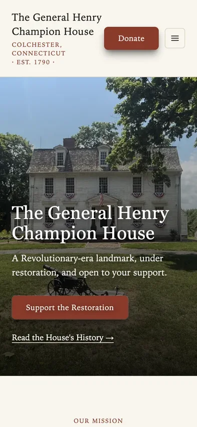 General Henry Champion House on mobile
