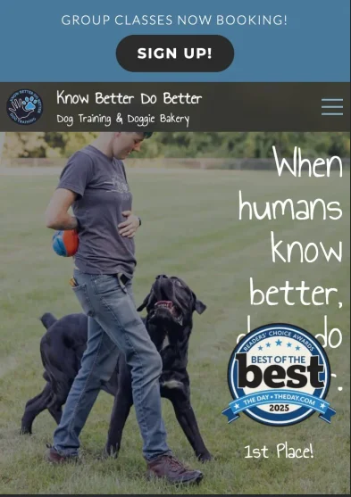 Know Better Do Better Dog Training on mobile